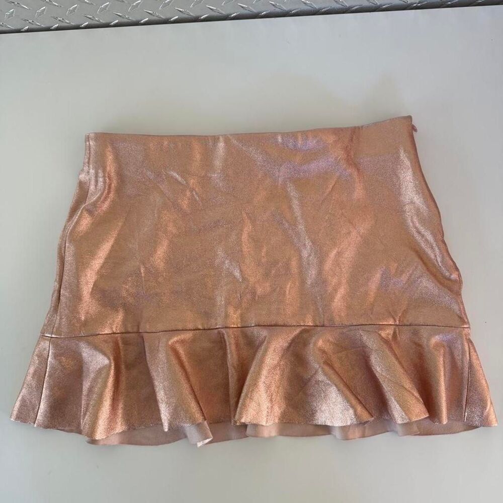 Zara Women's Pink and Gold Skirt